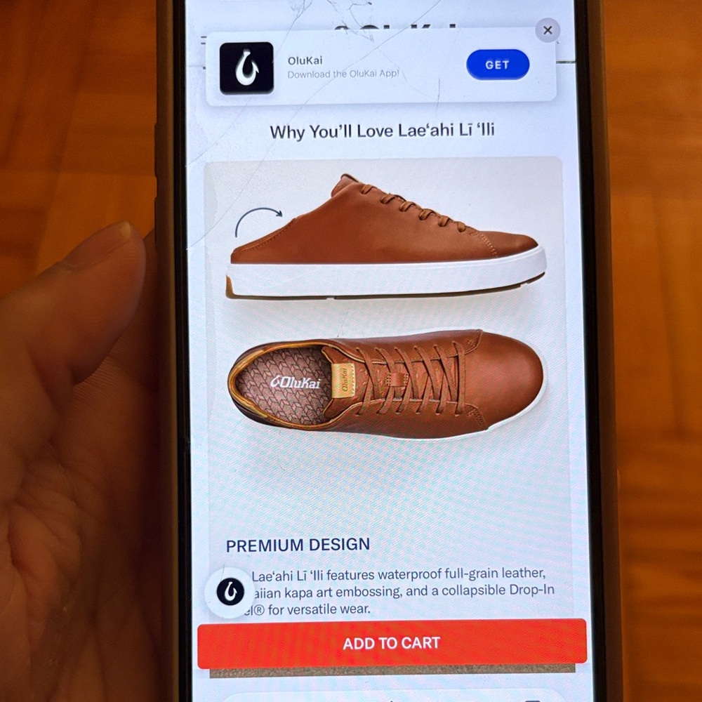 OluKai Lae'ahi Li 'Ili Brown Men's Shoes